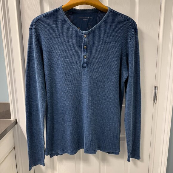 JOHN VARVATOS USA Blue Long Sleeve Thermal Polo Star Label Size Large - Picture 7 of 7